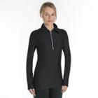 Women's Snow Angel Diamond Duchess Microfleece Quarter-zip Top, Size: Small, Black