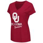 Women's Campus Heritage Oklahoma Sooners V-neck Tee, Size: Large, Med Red