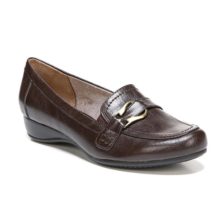 Lifestride Declare Women's Wedge Loafers, Size: Medium (7), Dark Brown