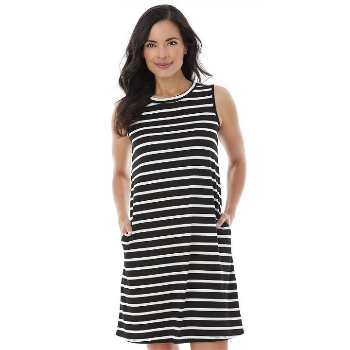 Women's Ab Studio Striped Shift Dress, Size: Small, Ovrfl Oth