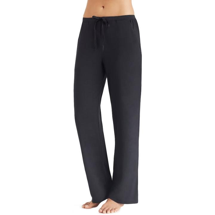 Women's Cuddl Duds Softwear Relaxed Lounge Pants, Size: Regular, Black