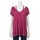 Women's Olivia Sky Cutout Tee, Size: Medium, Drk Purple