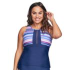 Plus Size Mazu Swim High-neck Tankini Top, Women's, Size: 18 W, Parasol Multi