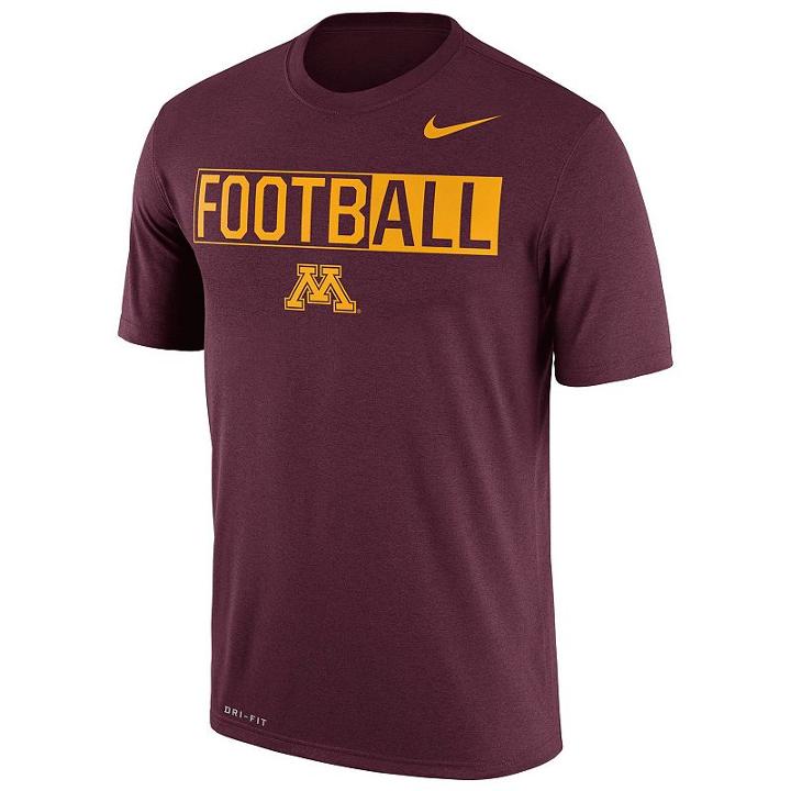Men's Nike Minnesota Golden Gophers Dri-fit Football Tee, Size: Small, Multicolor