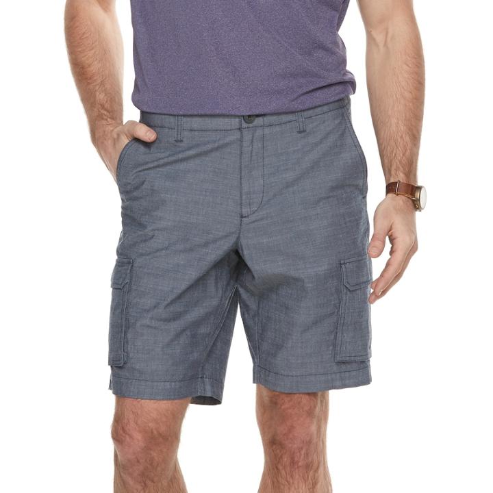 Men's Apt. 9&reg; Premier Flex Regular-fit Stretch Chambray Cargo Shorts, Size: 36, Blue