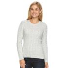 Plus Size Croft & Barrow&reg; Cable-knit Crew Sweater, Women's, Size: 3xl, Grey