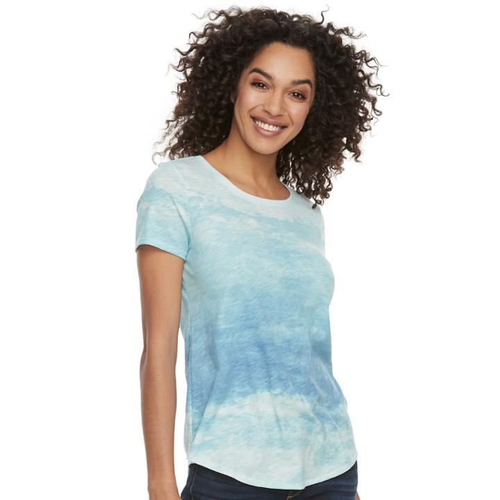 Women's Sonoma Goods For Life&trade; Essential Crewneck Tee, Size: Medium, Med Blue
