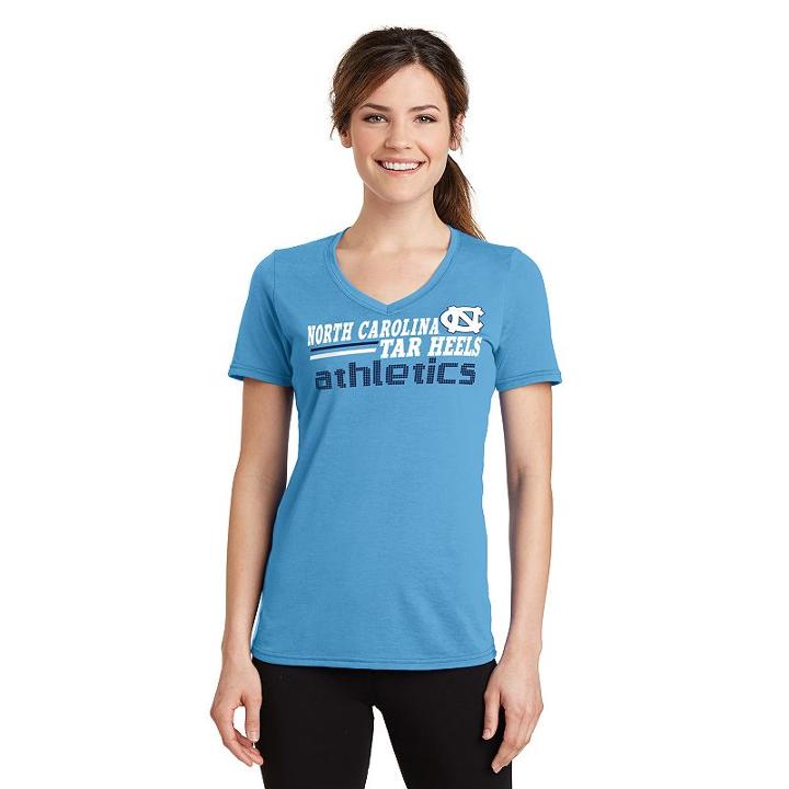 Women's North Carolina Tar Heels Fair Catch Tee, Size: Small, Blue