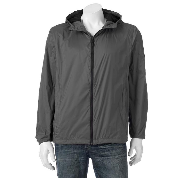 Men's Hemisphere Packable Hooded Rain Jacket, Size: Xxl, Grey (charcoal)