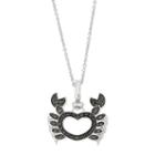 Sterling Silver 1/4 Carat T.w. Black & White Diamond Crab Pendant Necklace, Women's, Size: 18