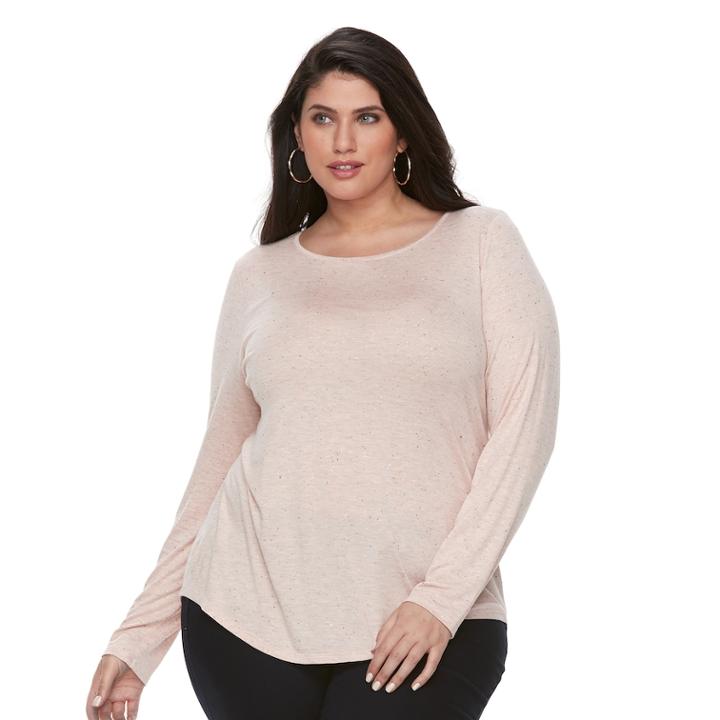 Plus Size Apt. 9&reg; Geometric Print Tee, Women's, Size: 0x, Light Pink