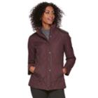 Women's Chaps Faux-leather Trim Quilted Jacket, Size: Small, Dark Grey