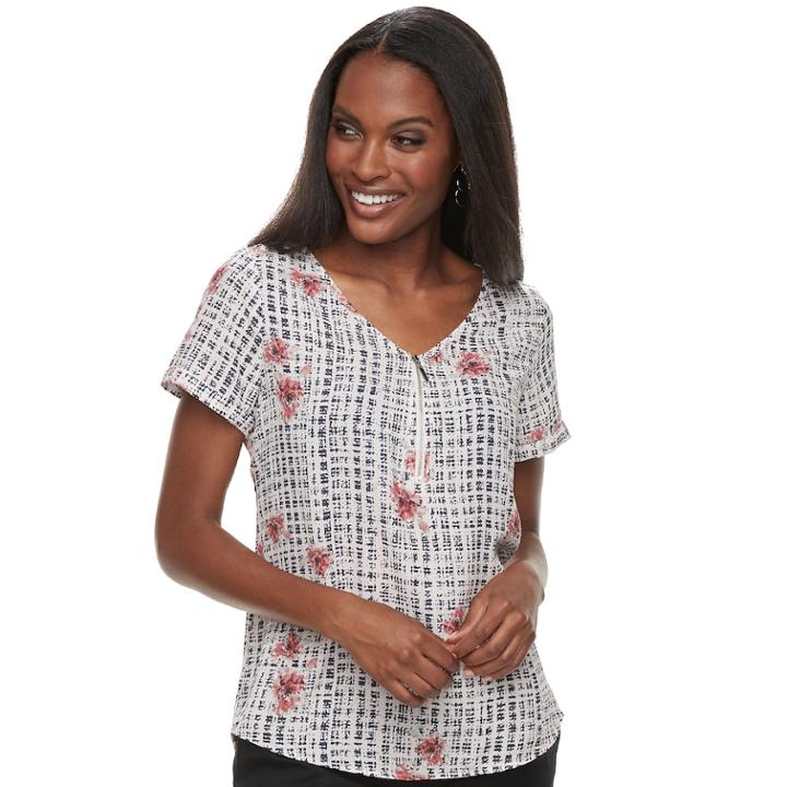 Women's Apt. 9&reg; Strappy Zipper Accent Top, Size: Xxl, Med Pink