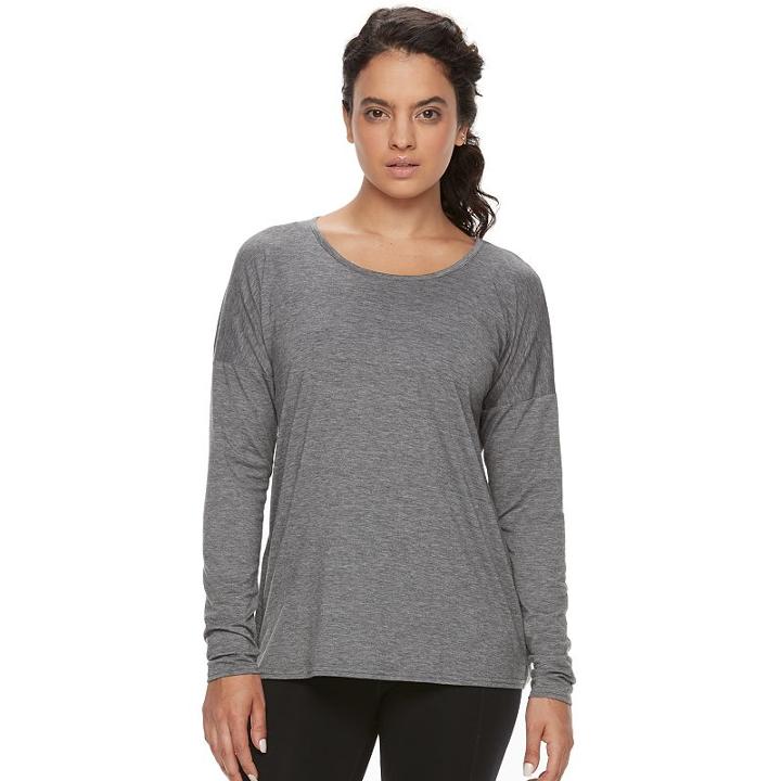 Women's Tek Gear&reg; Draped Open Back Performance Top, Size: Small, Black