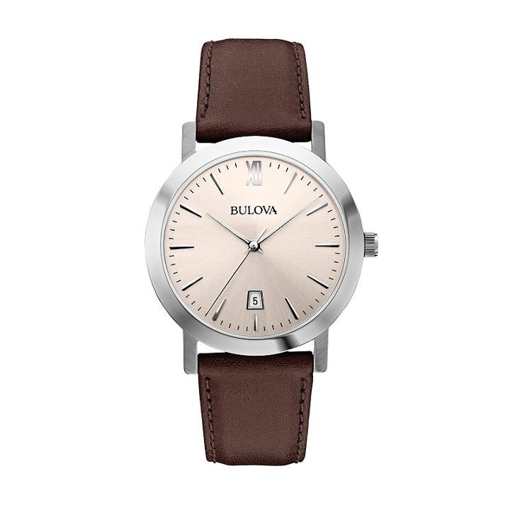 Bulova Men's Leather Watch - 96b217, Brown