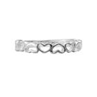 Sterling Silver Openwork Heart Ring, Women's, Size: 6, Grey