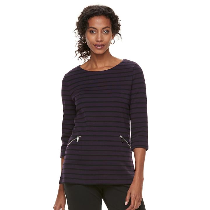 Women's Croft & Barrow&reg; Pullover Tunic Top, Size: Medium, Purple