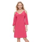 Women's Msk Embellished Cold-shoulder Shift Dress, Size: Small, Brt Red