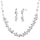 Crystal Allure Necklace And Drop Earring Set, Women's, Size: 14, White