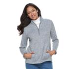 Women's Croft & Barrow&reg; 1/4 Zip Fleece Sweater, Size: Medium, Black