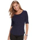 Women's Apt. 9&reg; Essential Scoopneck Tee, Size: Medium, Dark Blue