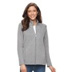 Women's Croft & Barrow&reg; Quilted Long Sleeve Jacket, Size: Xs, Med Grey