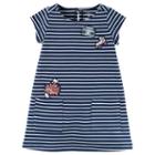 Girls 4-8 Carter's Embroidered Patch Striped Dress, Size: 6, Ovrfl Oth