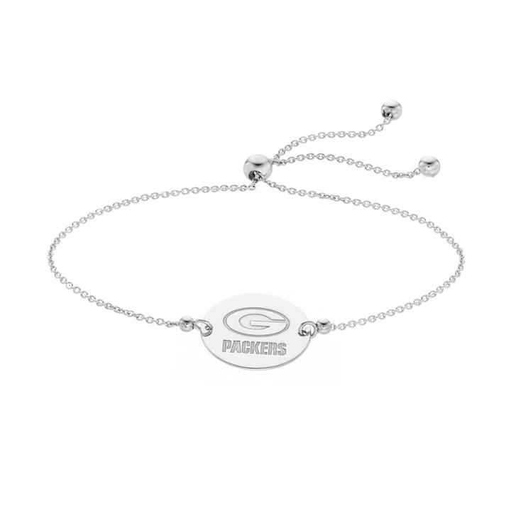 Sterling Silver Green Bay Packers Bolo Bracelet, Women's, Size: 9, Grey