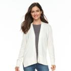 Women's Croft & Barrow&reg; Essential Open Front Cardigan, Size: Small, White