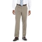 Men's Axist Ultra No Iron Melange Flat Front Dress Pants, Size: 34x30, Lt Beige