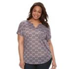 Plus Size Kate And Sam Printed Tee, Women's, Size: 1xl, Drk Orange
