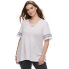 Plus Size So&reg; Lace-up Varsity Tee, Teens, Size: 2xl, Lt Purple