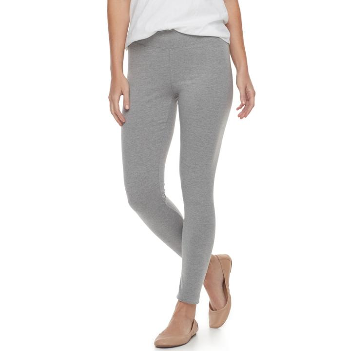 Women's Sonoma Goods For Life&trade; Jersey Midrise Leggings, Size: Xl, Med Grey