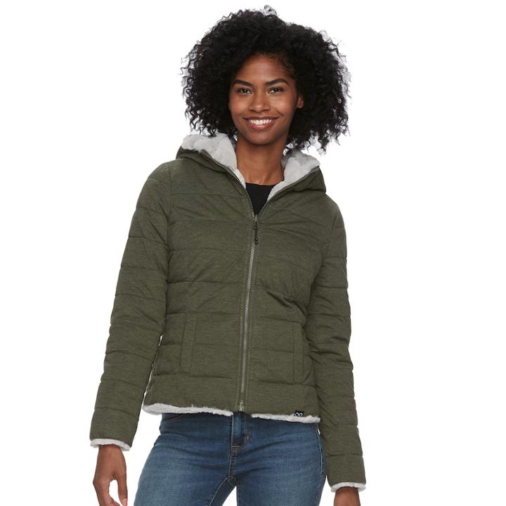 Women's Be Boundless Hooded Reversible Jacket, Size: Xxl, Med Green