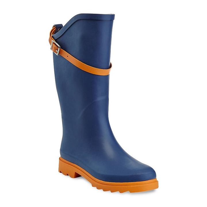 Henry Ferrera Nuface Women's Water-resistant Two-tone Rain Boots, Size: 8, Blue (navy)