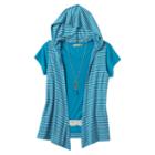 Girls Plus Size Speechless Crochet Tee, Hooded Vest & Necklace Set, Girl's, Size: Xl Plus, Brt Green