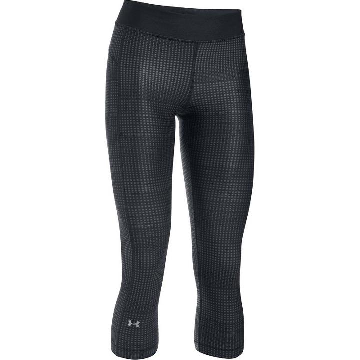 Women's Under Armour Heatgear Armour Print Capris, Size: Medium, Grey (charcoal)