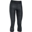 Women's Under Armour Heatgear Armour Print Capris, Size: Medium, Grey (charcoal)