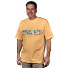 Men's Newport Blue Tropical Graphic Tee, Size: Large, Gold