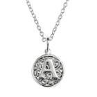 Silver Plated Bali Initial Disc Pendant, Women's, Multicolor