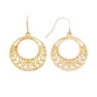 10k Gold Filigree Hoop Drop Earrings, Women's, Multicolor