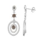 Sterling Silver Diamond Accent Star & Oval Drop Earrings, Women's