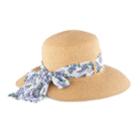 Women's Dana Buchman Backless Floppy Hat With Floral Scarf, Blue