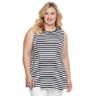 Plus Size Women's Croft & Barrow&reg; Scoopneck Trapeze Tank, Size: 1xl, Blue