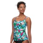Women's Croft & Barrow&reg; D-cup Tankini Top, Size: 6, Turquoise/blue (turq/aqua)