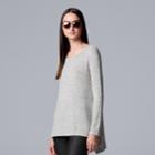 Women's Simply Vera Vera Wang Trapeze High-low Hem Top, Size: Large, Light Grey