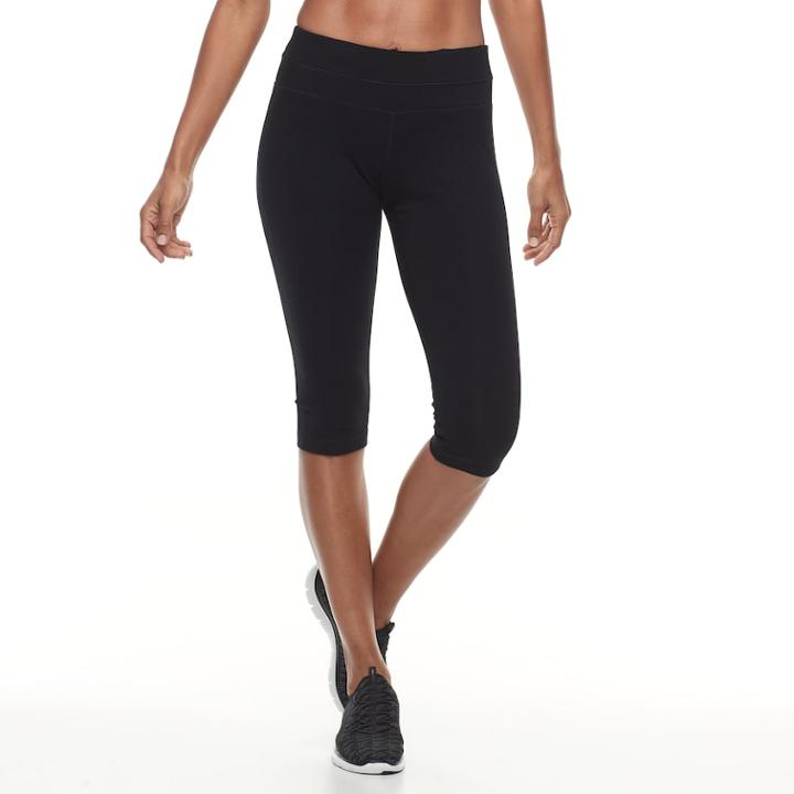 Petite Tek Gear&reg; Skimmer Capri Leggings, Women's, Size: S Petite, Black