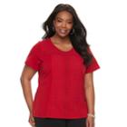 Plus Size Croft & Barrow&reg; Eyelet Tee, Women's, Size: 3xl, Med Red