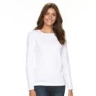 Women's Croft & Barrow&reg; Ribbed Mock-layer Sweater, Size: Xxl, White