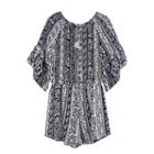 Girls 7-16 Iz Amy Byer 3/4-length Bell Sleeve Peasant Top Romper With Necklace, Girl's, Size: Large, Ovrfl Oth